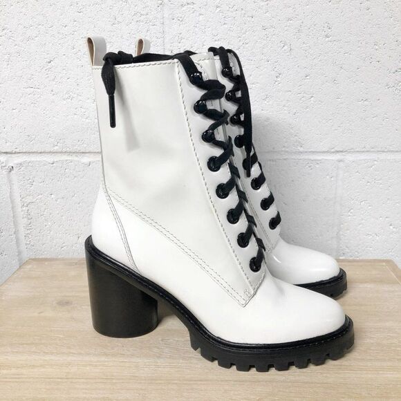 Womens Marc Jacobs White Ryder Lace Up White Boot Size 35 US 5 - Picture 1 of 13